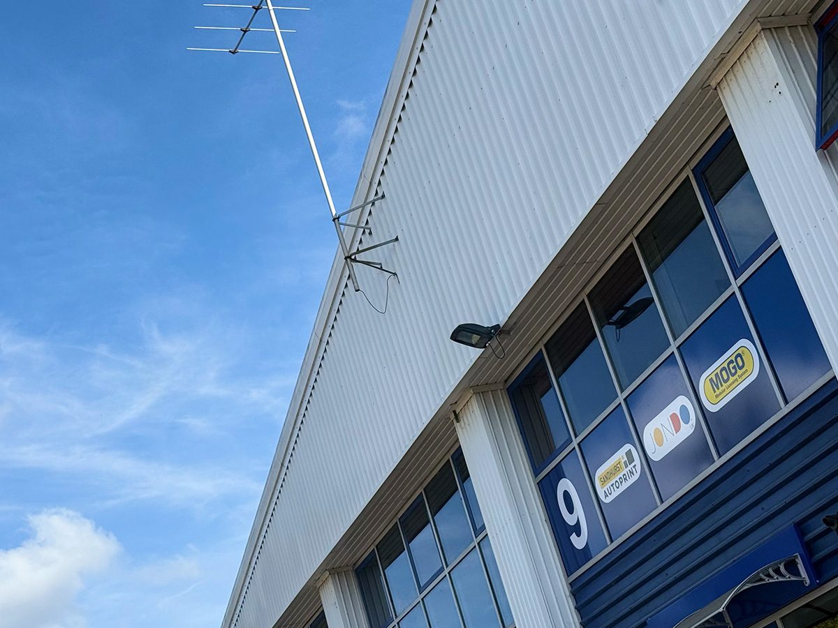 The Sandhurst Autoprint head office, Unit 9 on Springlakes Trading Estate, with the company signs in the window