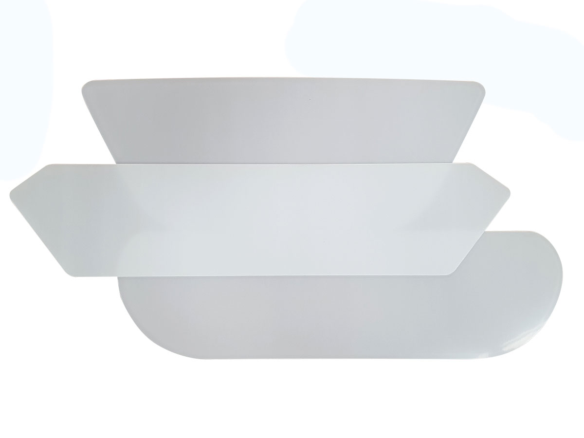 Blank acrylic number plate shapes in three profiles